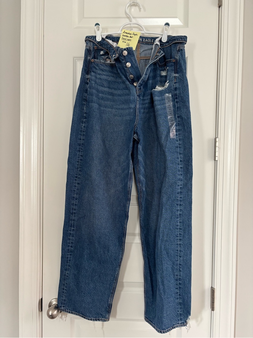 American Eagle Outfitters Straight Leg High-Rise Jeans - Dark Blue